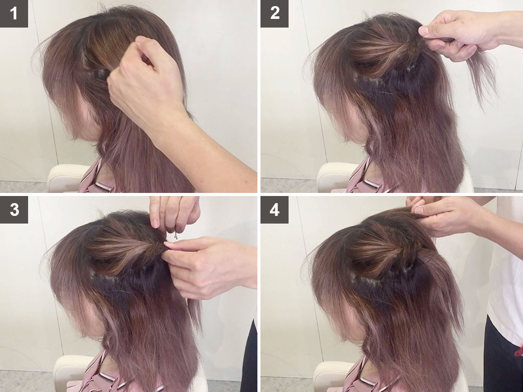 ねじってピンで留めるだけでOK!簡単アップスタイルの作り方