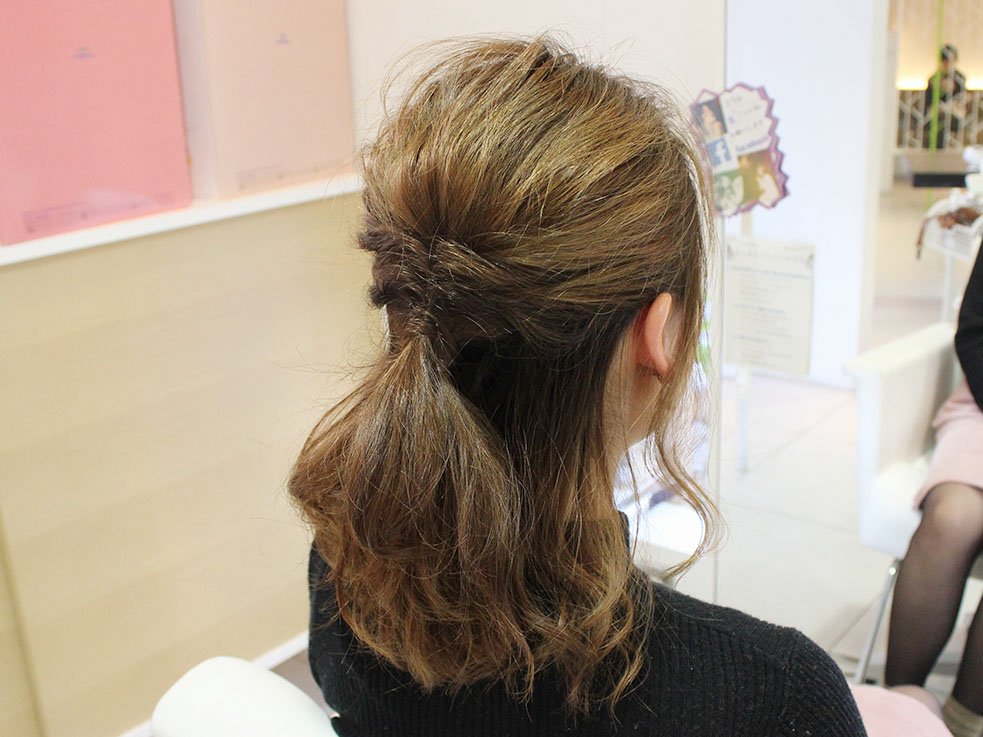 ロングボブの方にオススメ!伸ばしかけのヘアスタイルにぴったりなハーフアップスタイル!!
