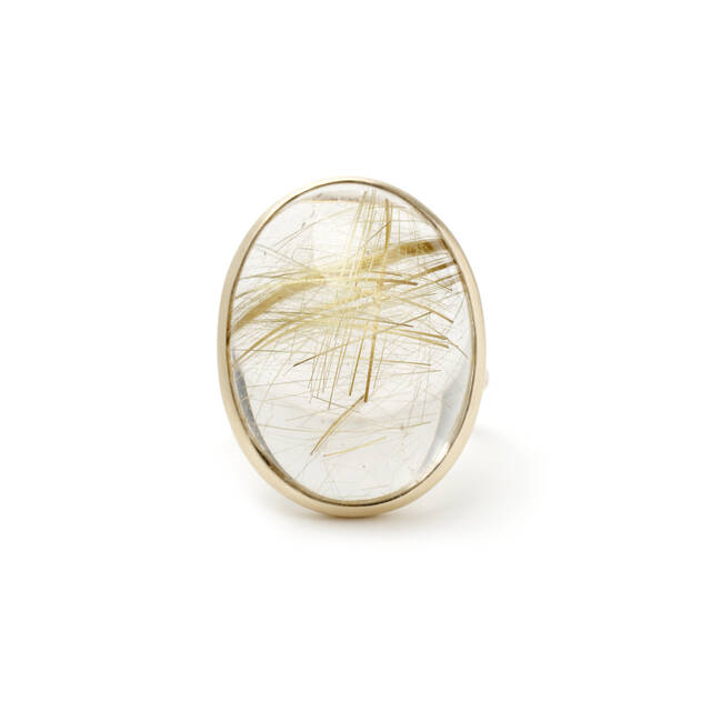 K10 ルチルクオーツ ドロップリング