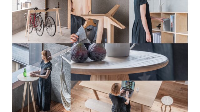森の木々たちを連想させる家具。木との生活をつなぐインテリア