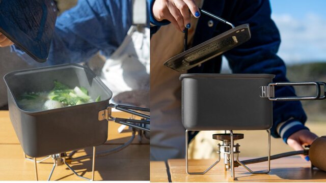 登山やキャンプに必携！DODのシカクイ鍋はシェラカップも収納できる