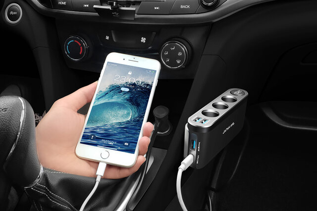 カー用品 車内でパソコンを急速充電 機能てんこ盛りの三連シガーソケット Maduro Online マデュロオンライン