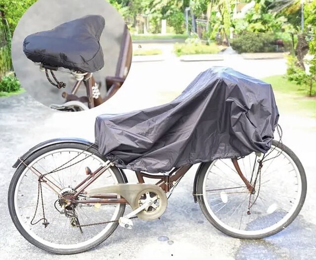 自転車】ハンドルからサドルまでまるっと保護！レジャーシートにもなる
