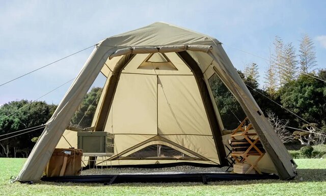 アウトドア】ポンプで空気を入れるだけ！初心者キャンパーでも扱える