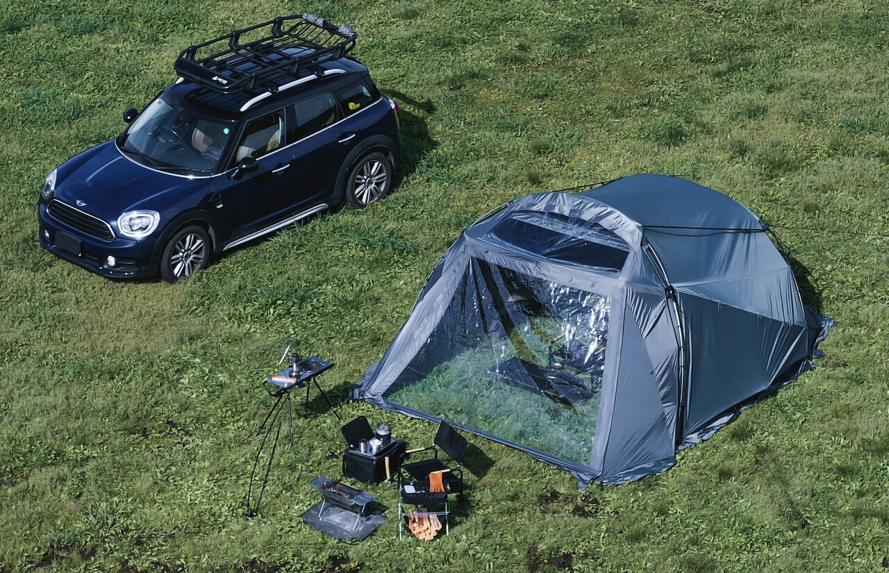 Looking outside while camping at home! A dedicated window to add to the family shelter