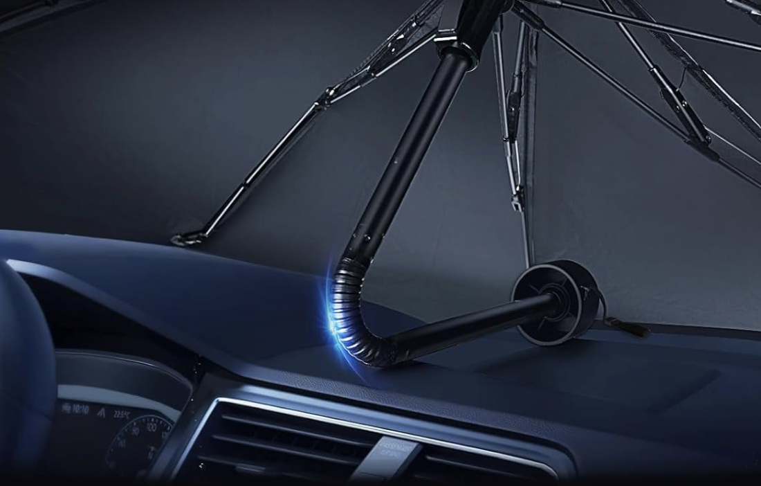 【Car Sunshade】Fits perfectly with a bendable rib! Opens instantly to provide heat and light blocking like an umbrella