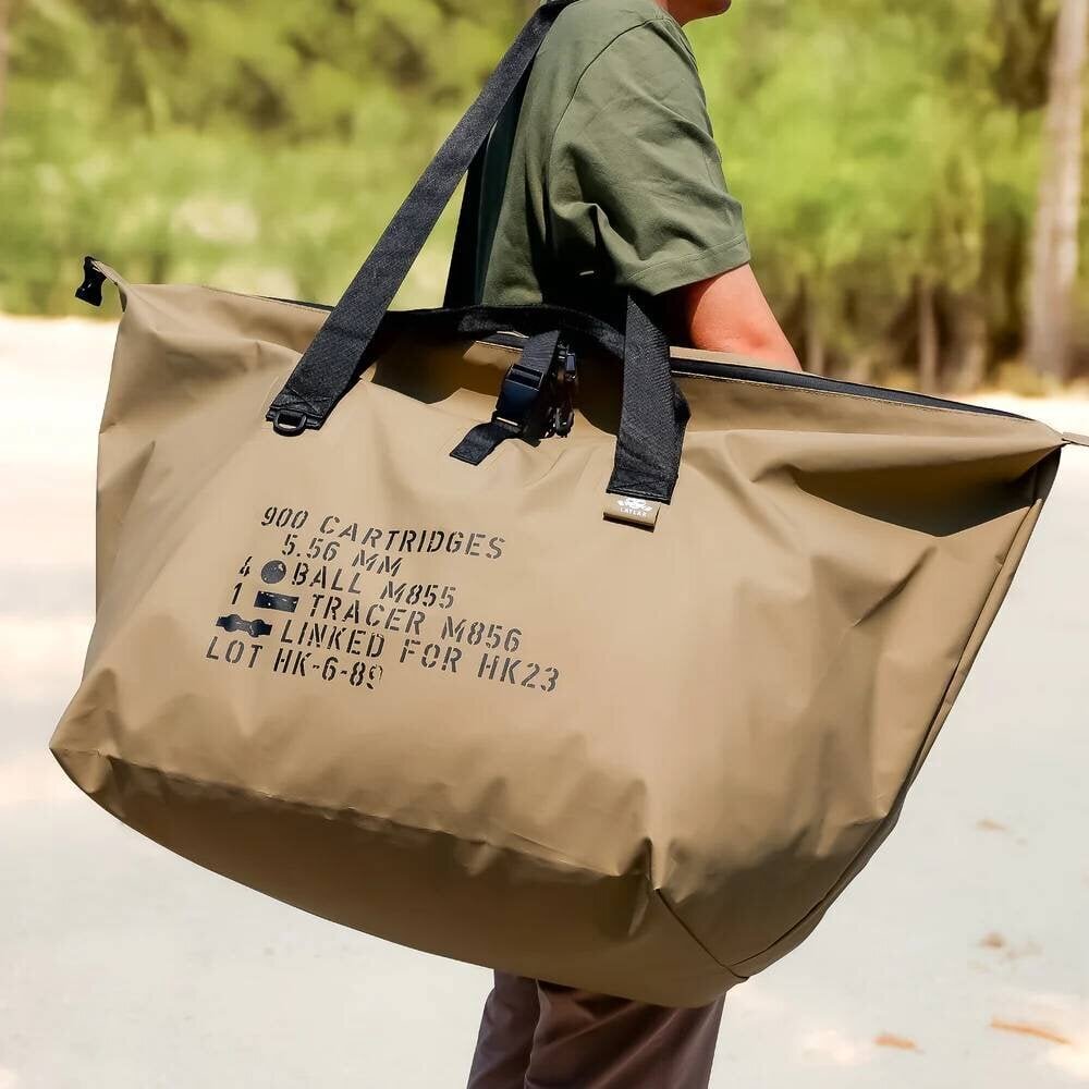 【Waterproof Bag】No worries about mud stains! It can fit all your gear and clothes with a capacity of “120L”