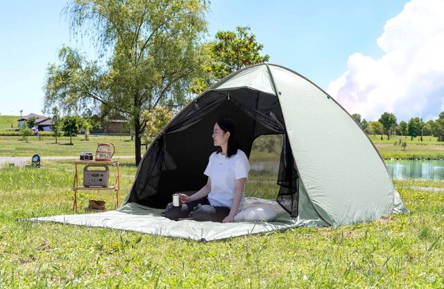 タンスのゲン】完全遮光で涼しい！運べるポップアップテントで“マイ