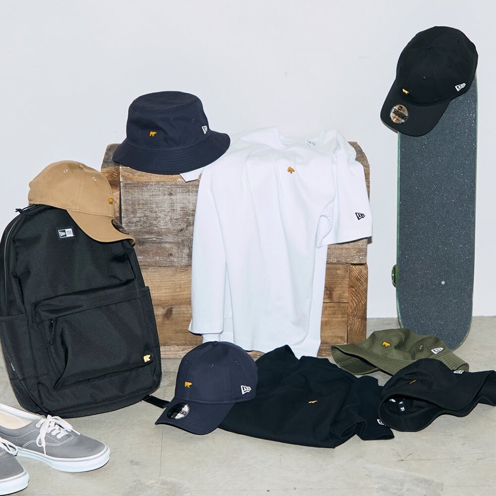 【New Era × Golden Bear】The cute golden bear is perched cutely! Simple T-shirts, hats, and more