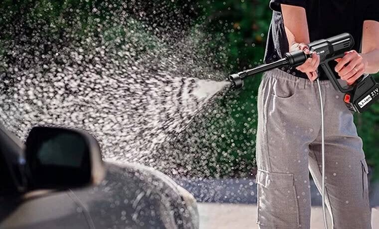 【High Pressure Washer】Powerful despite being cordless! The car and garden shine like new with the 6-in-1 nozzle