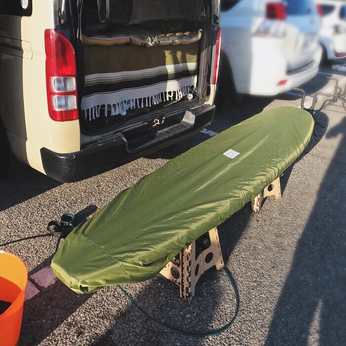 安心 when loading into the car! Dual-structure cover protects surf & skateboards