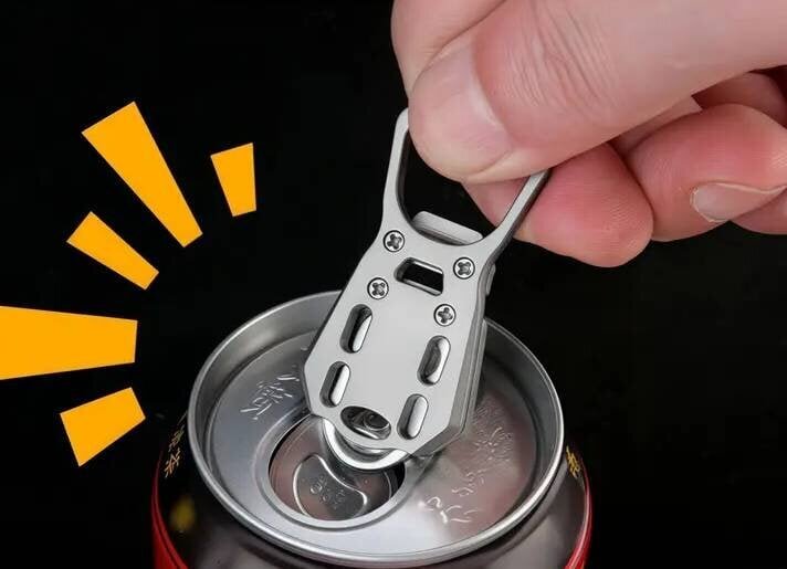 【Convenient Gear】No worries with tough pull tabs! Titanium opener that transforms into a bottle opener