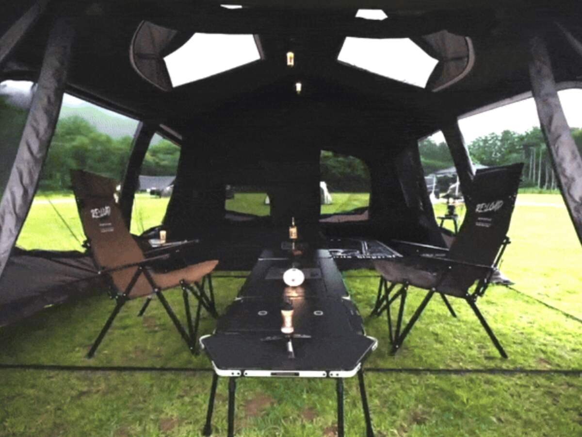 【Autumn Camping】Lightweight yet spacious and incredibly open! I want the 2-room air tent from Korea.