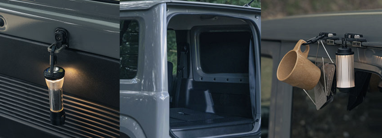【Jimny】“Just a little” extra for car camping! Window-fit black shades and joint hooks, among others