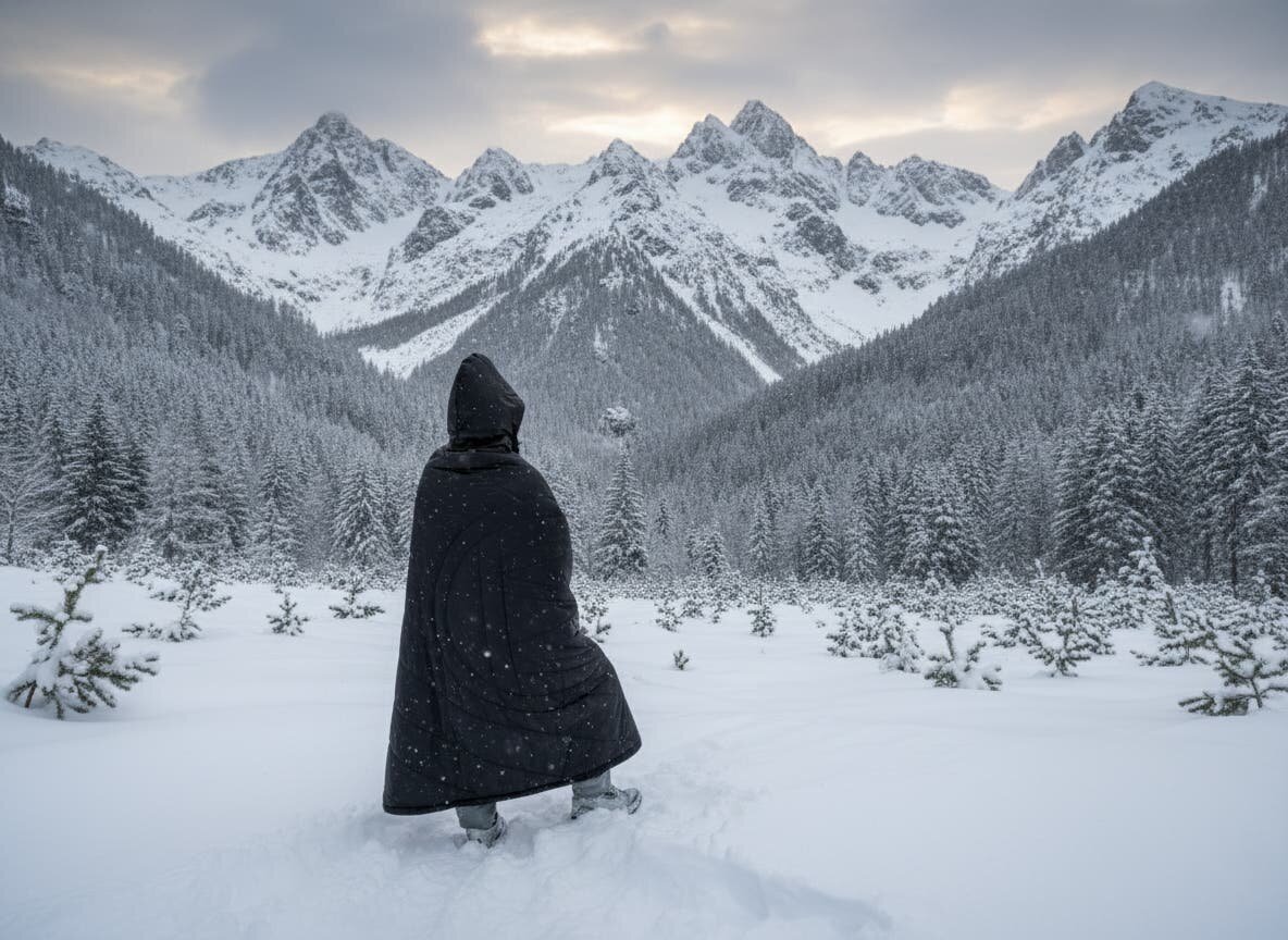 【Winter protection】 From winter car camping to time at home! The ultimate 4in1 poncho that can get you through winter with just one piece