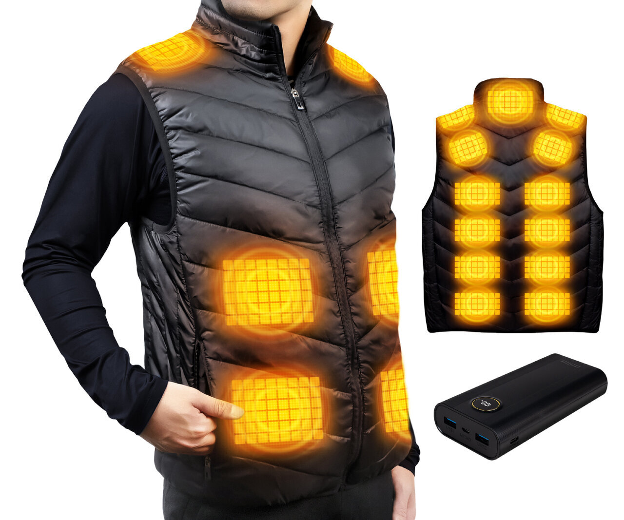 【Electric Heating Outer】Stay warm during night fishing and winter camping! A thin vest that’s easy to layer