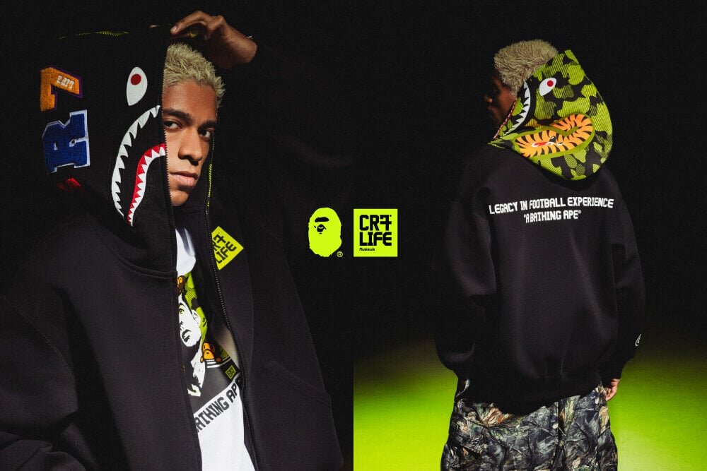 【BAPE】 The classic Shark Hoodie is also available! Collaborative wear celebrating Ronaldo's legacy.