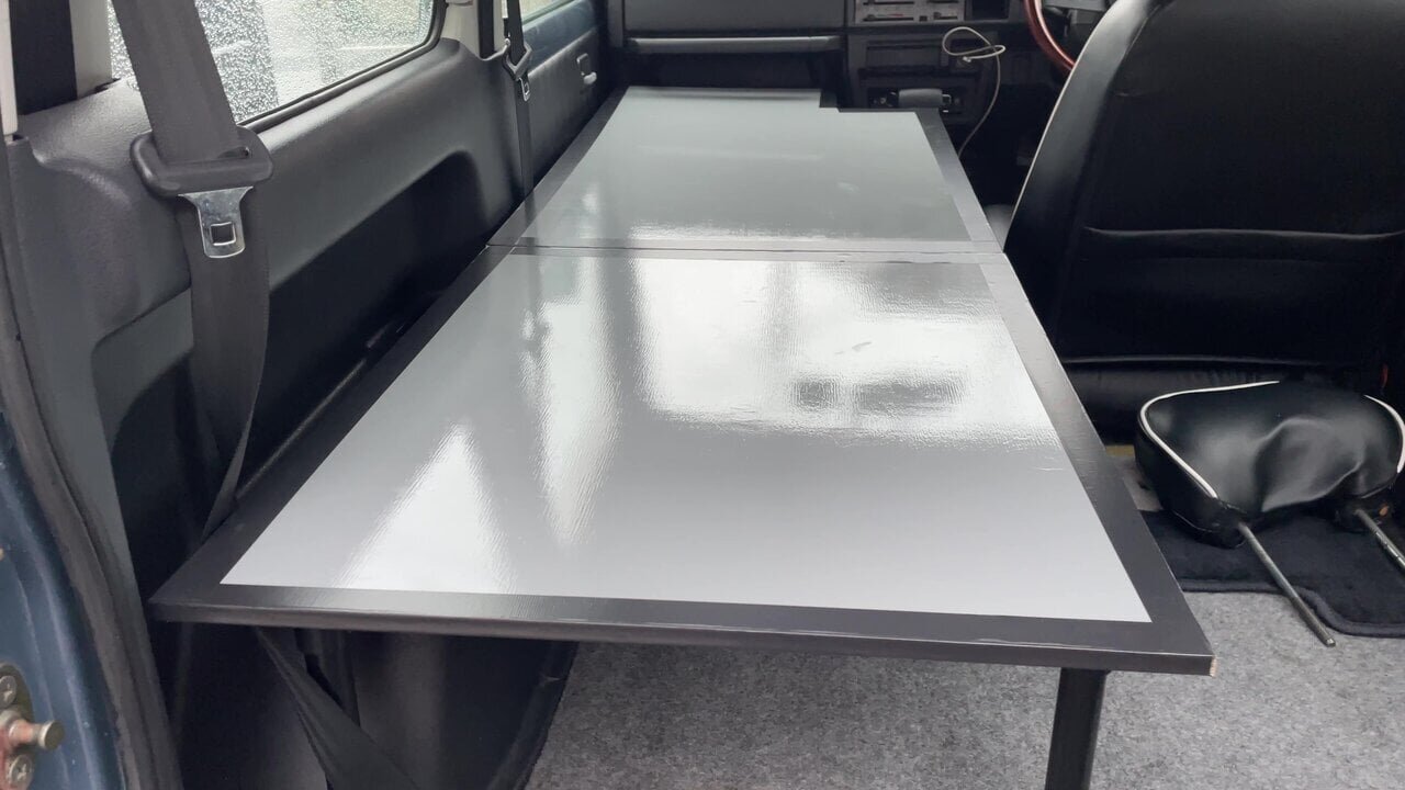 【DIY Car Camping】Total cost of just over 13,000 yen! Building a bed to achieve a true flat space in a JA22 Jimny.