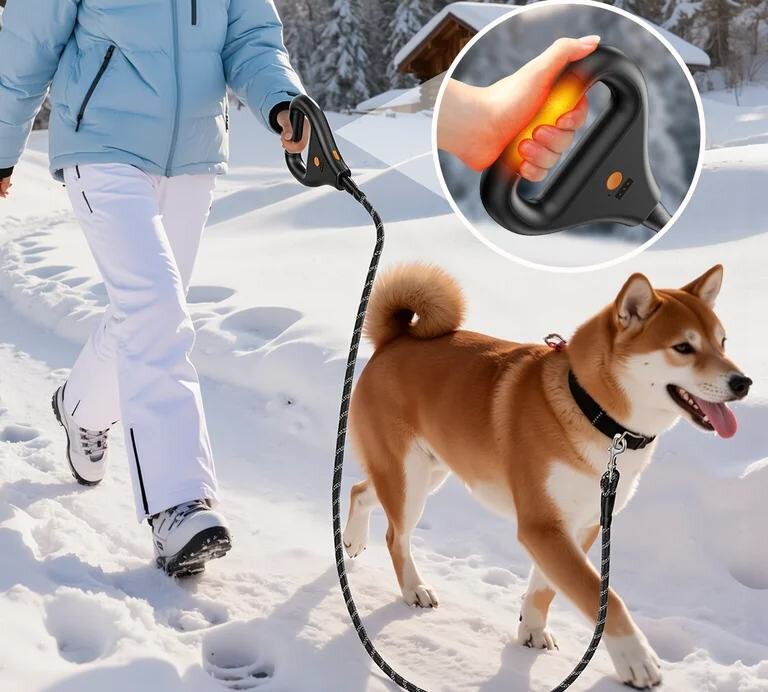 【愛犬と冬散歩】最高55℃で指先ポカポカ！“発熱”犬用リードで寒さに負けないぞ
