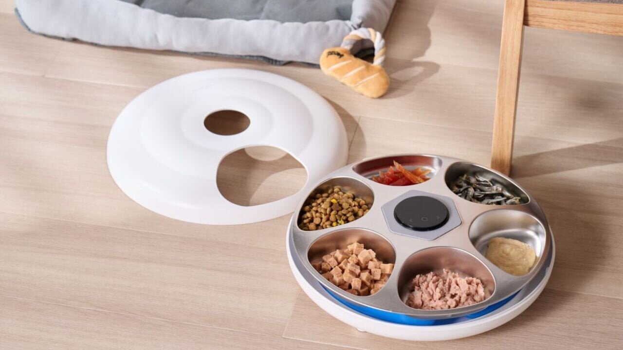 【Pet Absence Measures】 Set for 6 meals! Feeder with "cooling" function that can also be used for wet food.