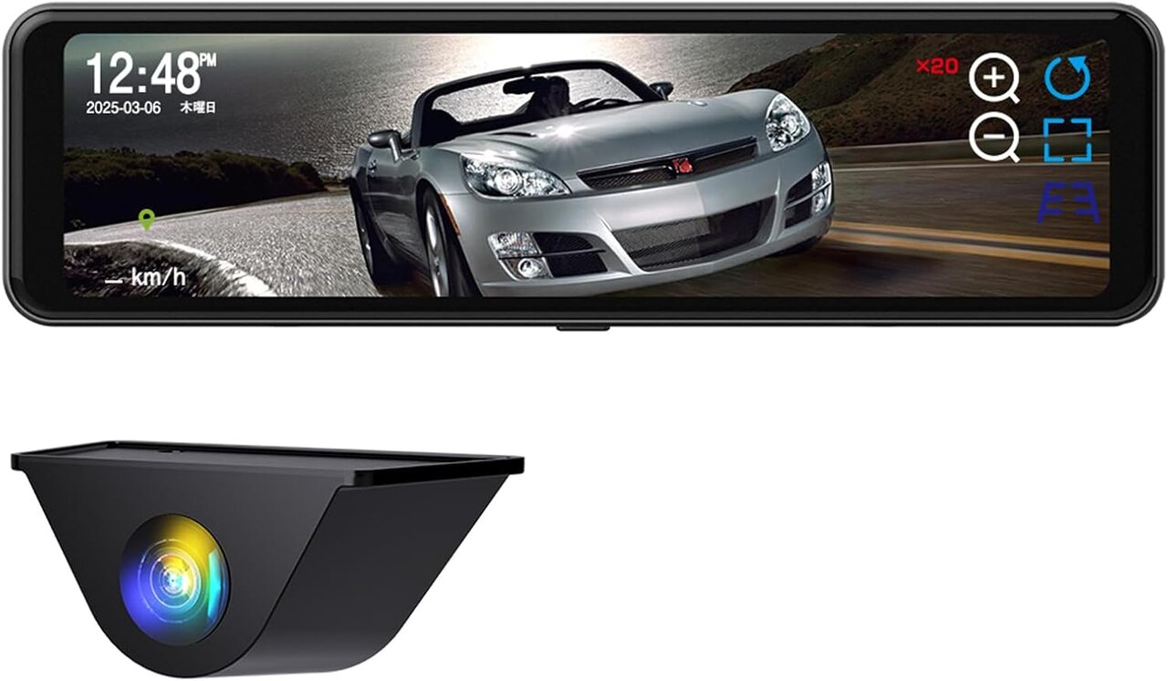 【車載】連休中こそ事故に注意！純正ミラーに被せるだけのデジタルミラーで死角を減らす