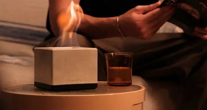 【Home Campfire】No charcoal or electricity needed! Just pour in the fuel for a smokeless and odorless healing experience.