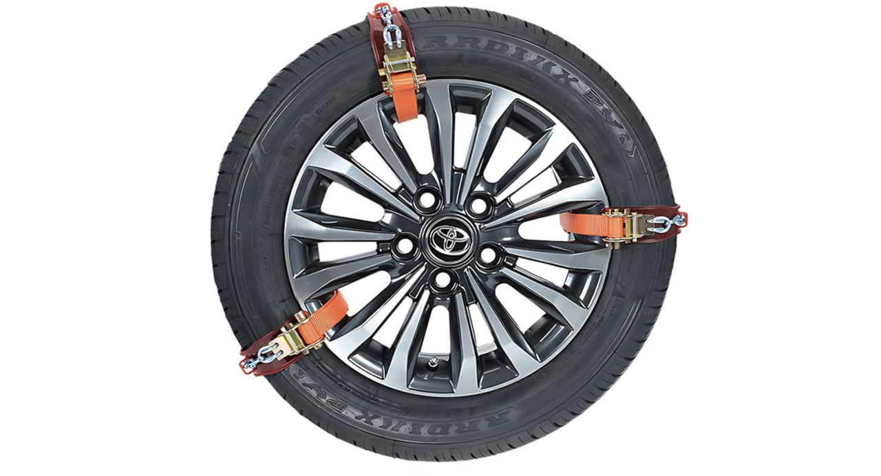 【Tire Chain】Split type that doesn’t require jacking up! Comes with resin pads to avoid damage