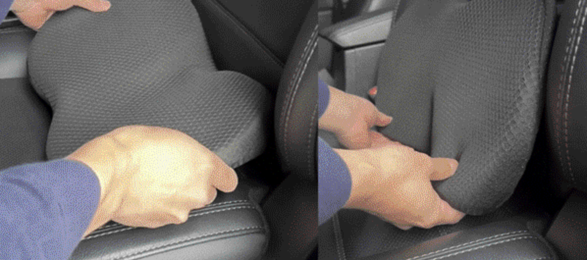 【ロングドライブ】運転中の腰がラク〜！座面＆背当てになる“2WAY”クッション