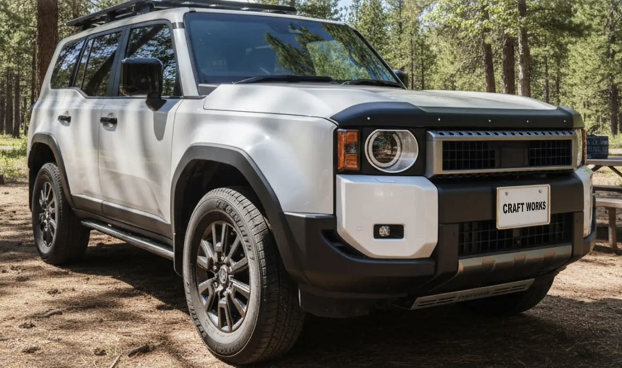 【Land Cruiser 250 Custom】Without drilling, give it a "wild look"! It can prevent direct hits from bugs and small stones.