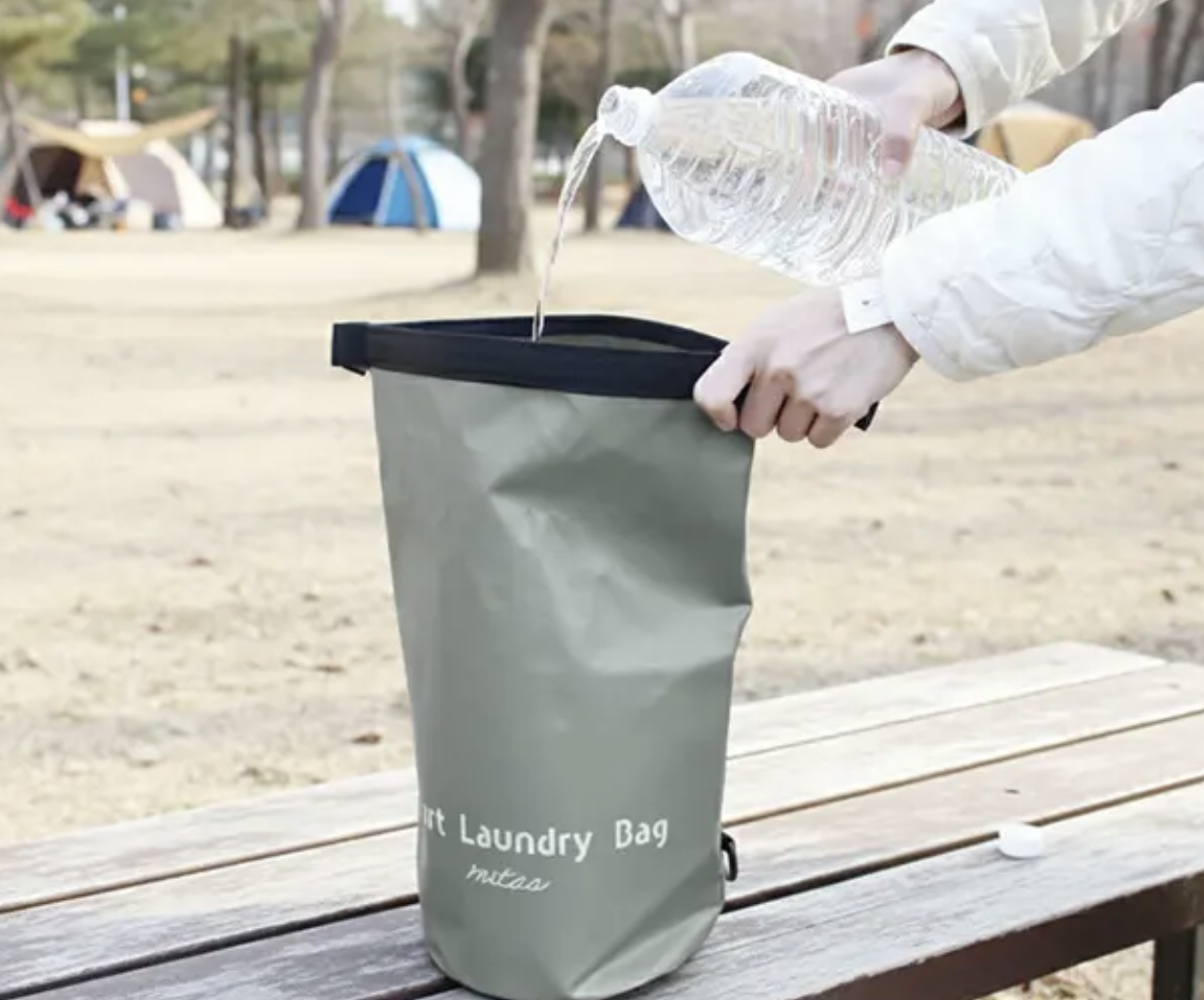 【防災】連泊キャンプ＆旅行でも役立つぞ！上下シャカシャカで洗えるランドリーバッグ