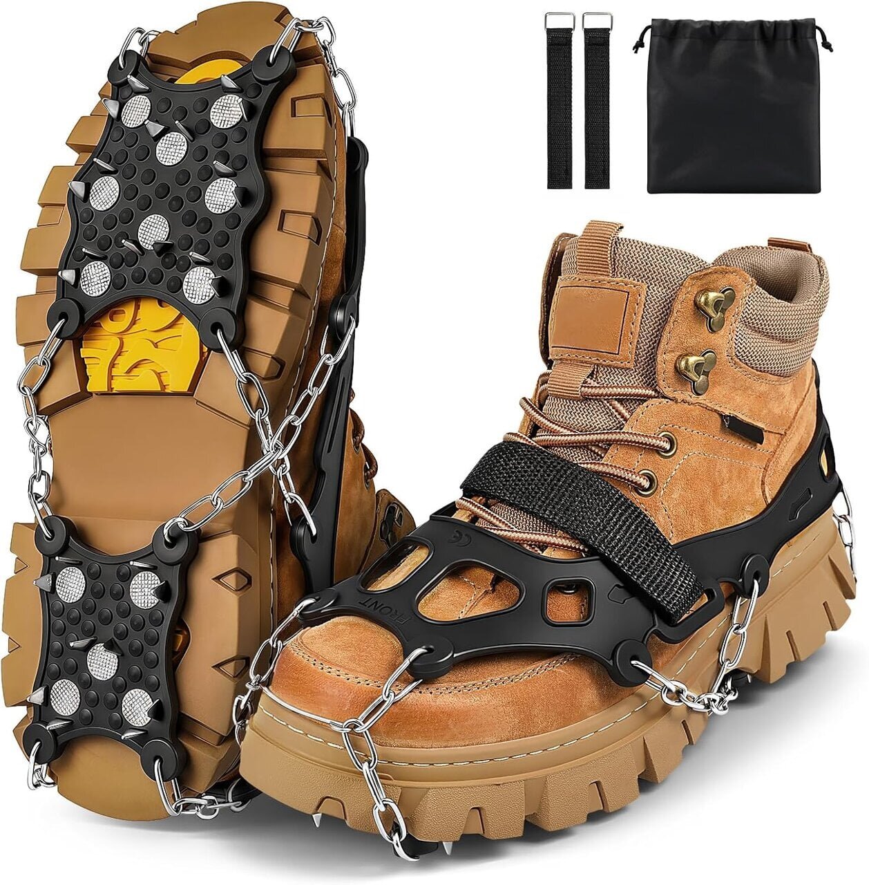 【“Studless” Shoes】Grab ice surfaces with 26 spikes! Chain spikes to prevent falls