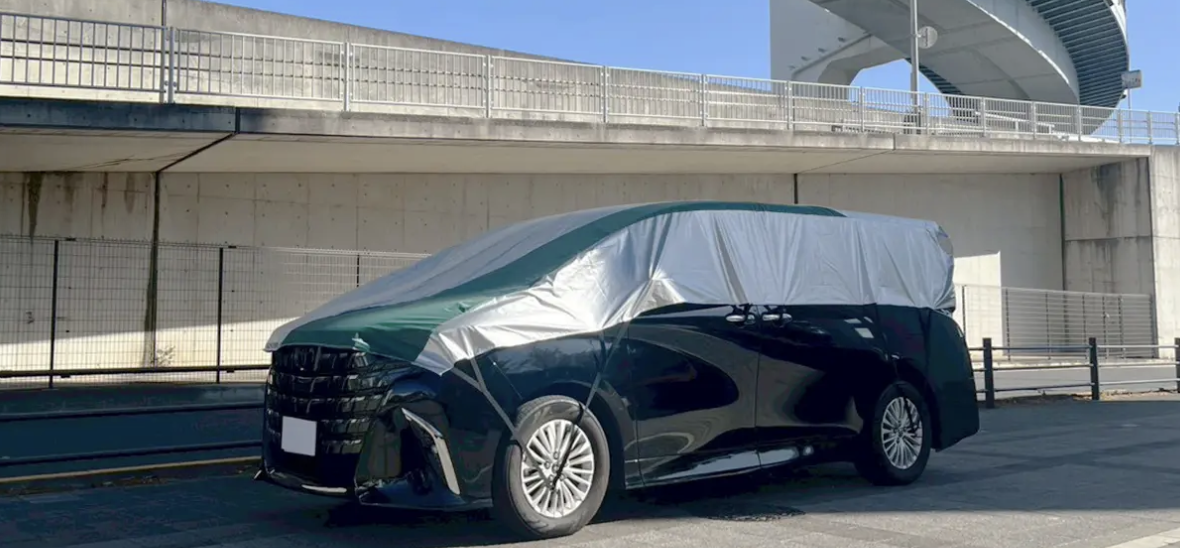 【Car Security】Easily protect your luxury minivan! A half cover that blocks snow dirt and sunlight