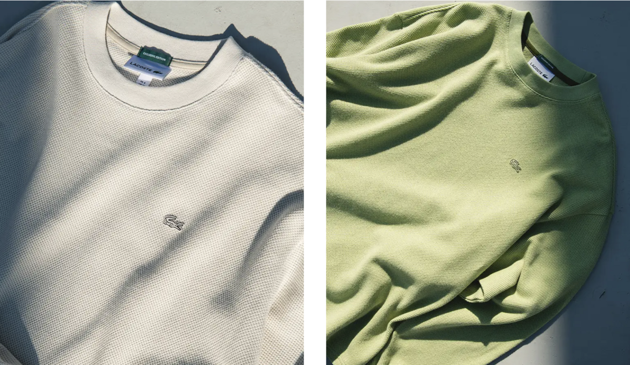 [Lacoste Custom] Perfect for a relaxed fit, long-sleeve & short-sleeve T-shirts in piqué knitting.