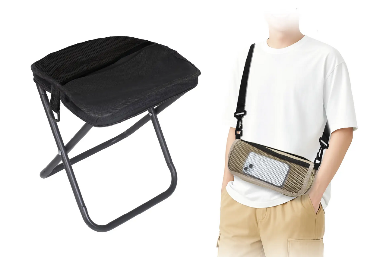 【Hands-Free】Take a break on the spot when you're tired! A foldable chair integrated with a bag is convenient
