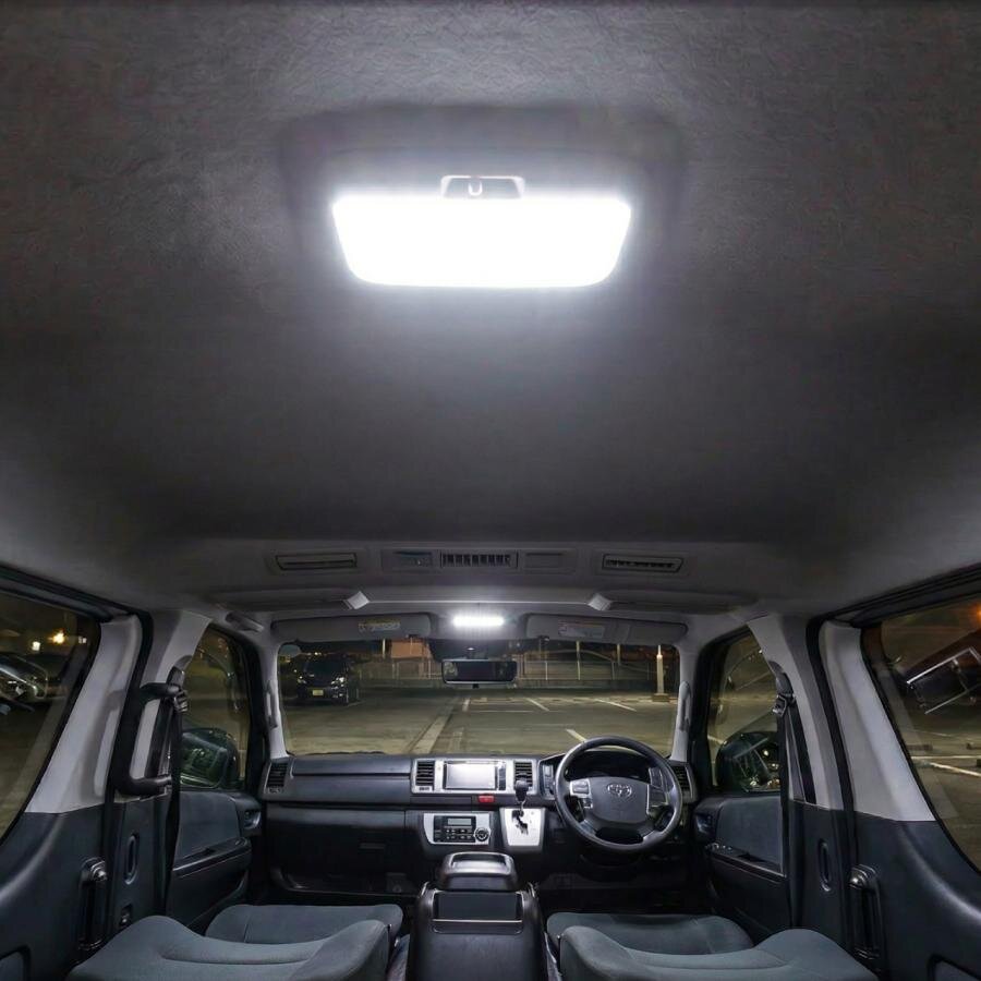 【ハイエース】工具使わず車内アプデ！調光LEDルームランプのタッチ操作が便利すぎた