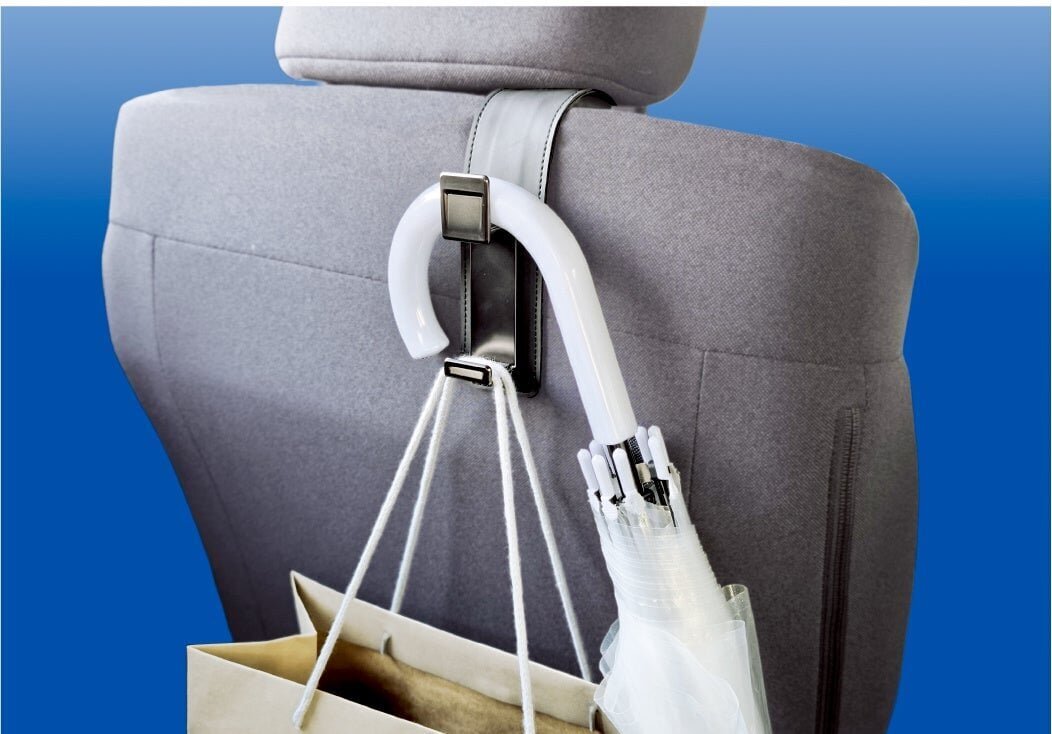 【Car-mounted】Just hook it on the headrest! With the hook attachment, the position for umbrellas and luggage is determined
