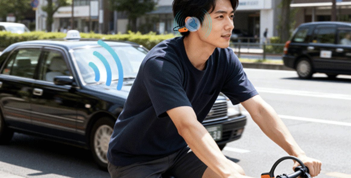 【Bicycle】 Safe without blocking your ears! With bone conduction earphones, long cycling sessions are comfortable.