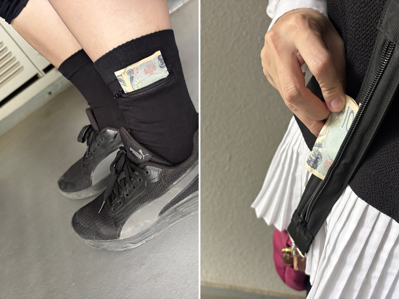 【3COINS】トラベルセキュリティショルダー＆ソックスで、旅の貴重品対策をしてみた