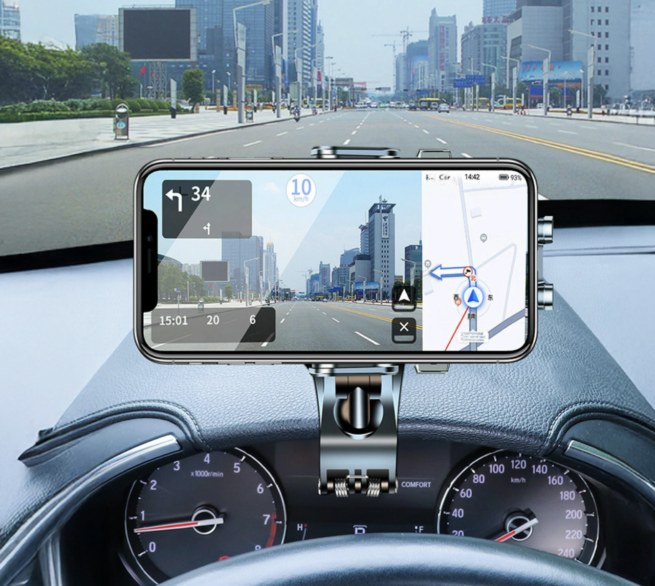 【Long Drive】Smartphone navigation is easy to see! A 360° rotating holder that can be adjusted to the best position
