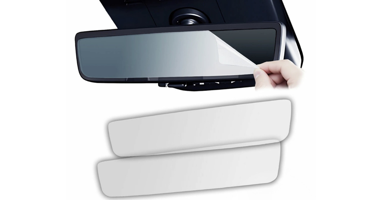 【Just stick it】 Stick it onto the digital rearview mirror! The “2500 yen” anti-reflective film is too excellent