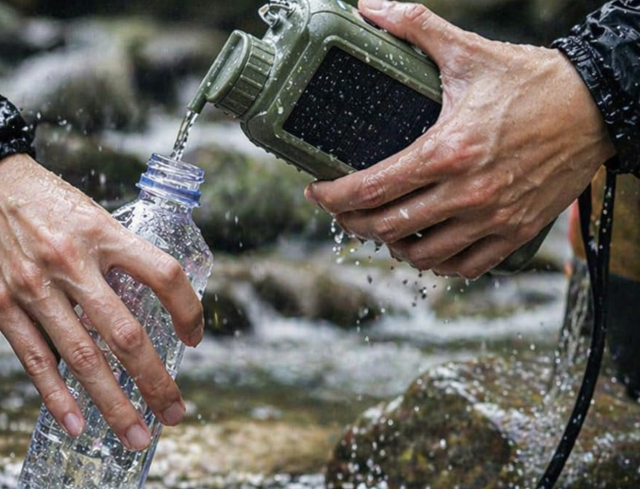【Disaster Preparedness】You can drink river water freely! The water purifier equipped with solar panel & light is incredibly reliable