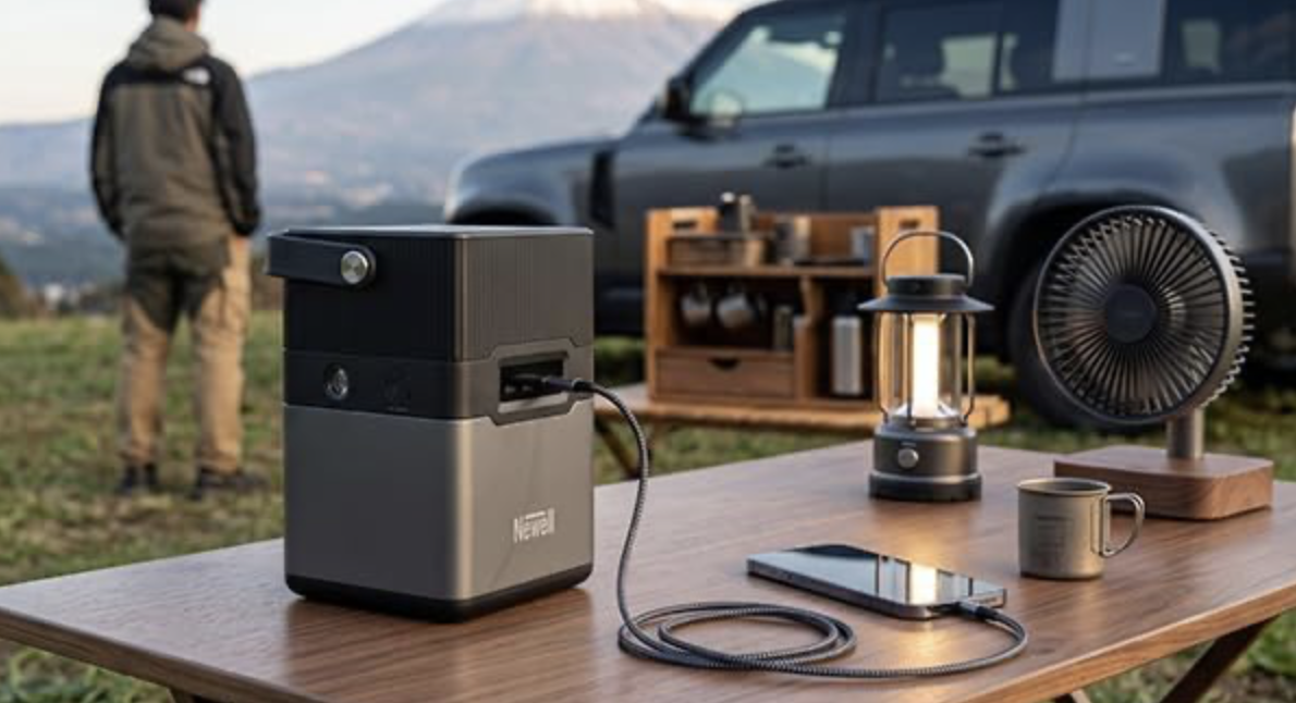 【車中泊】シガーソケットで給電！非常時にも役立つライト付き小型ポータブル電源