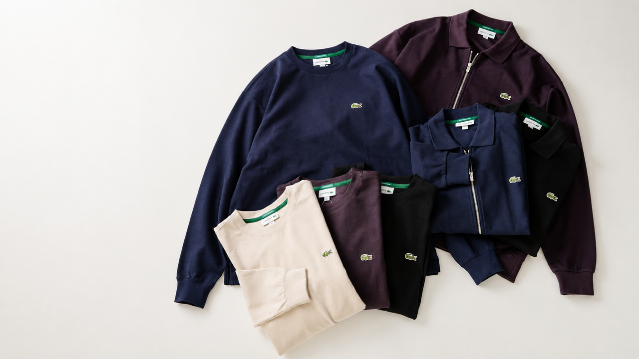 【Lacoste】 Check it out early for autumn! Two styles of Milano rib knit with elegant sheen