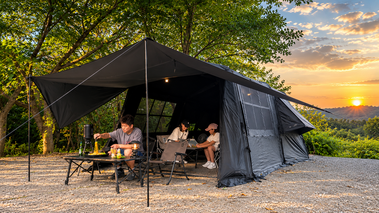 【Air Tent】Like a mountain lodge! With a separable air tube structure, the living space can be completed in "about 5 minutes."