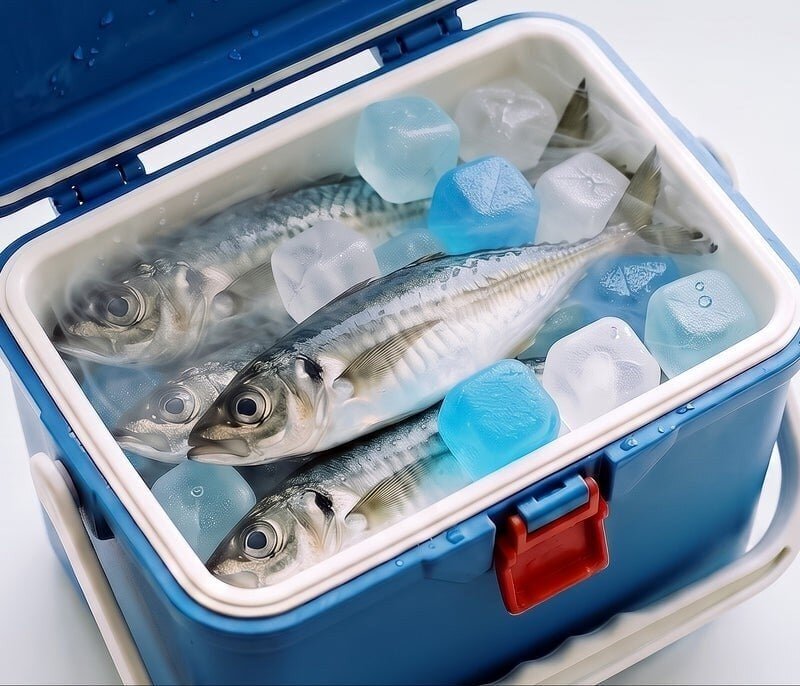 【Fishing】Every fish is ice-cold! With a block-type ice pack that won’t leak water even when it melts, there’s no sogginess