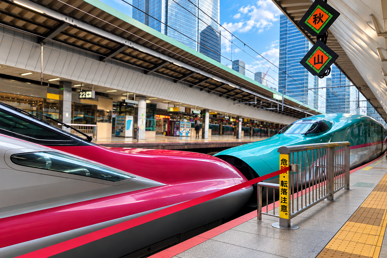 【弾丸旅行】週末は盛岡駅へ！ クルマ好きの心をくすぐる「フェラーリのDNA」と、最高時速320kmマシンのドッキングを見にいく旅
