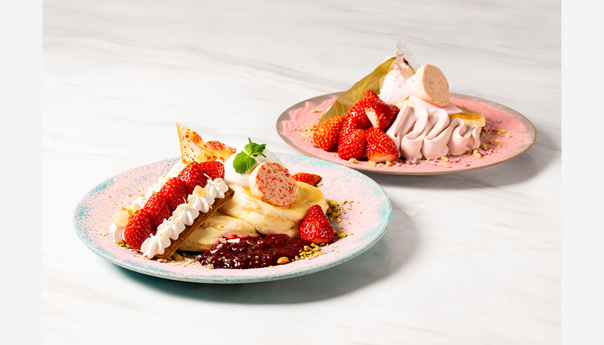 【2種類の春を感じるパンケーキ】みなとみらい「The Blue Bell」より、春限定“あまおう”を贅沢に使用した『洋』と『和』で！