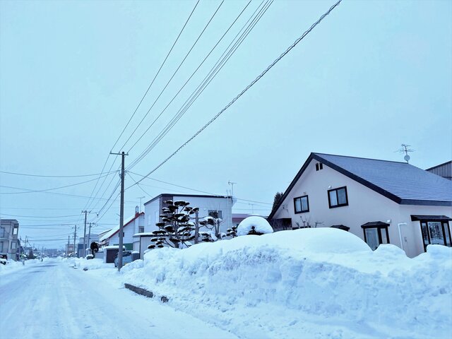 除雪後の道路