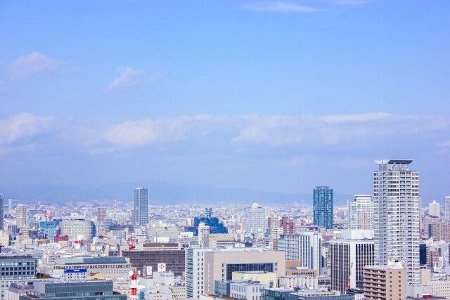 屋上から見た街並み