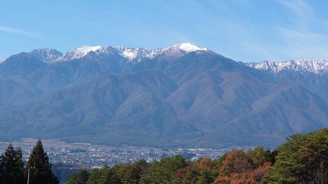 澄んだ空気の冬が特に美しいアルプスの山々